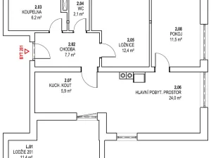 Prodej bytu 3+kk, Kunčice nad Labem, 70 m2