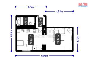 Pronájem bytu 1+1, Horní Slavkov, Dlouhá, 49 m2