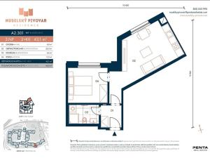 Prodej bytu 2+kk, Praha - Nusle, Bělehradská, 45 m2