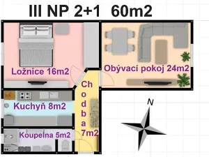 Pronájem bytu 2+1, Olomouc, Stratilova, 60 m2