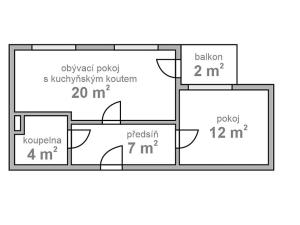 Prodej bytu 2+kk, Brno, Bučkova, 45 m2