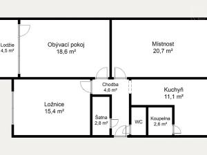 Pronájem bytu 3+1, Bílina, Sídliště Za Chlumem, 80 m2