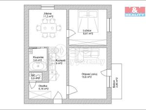 Prodej bytu 2+1, Nejdek, J. A. Gagarina, 57 m2