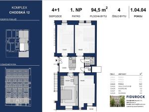 Pronájem bytu 4+1, Praha - Vinohrady, Chodská, 100 m2