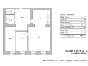 Prodej bytu 2+kk, Lipník nad Bečvou, 28. října, 88 m2