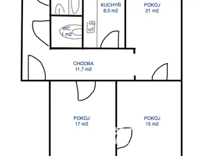 Prodej bytu 3+1, Pardubice, Bulharská, 83 m2