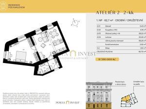 Prodej bytu 2+kk, Praha - Vinohrady, Pod Karlovem, 63 m2