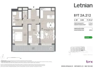 Prodej bytu 3+kk, Praha - Letňany, Tupolevova, 75 m2