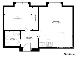 Pronájem bytu 1+1, Teplice, Moskevské náměstí, 29 m2