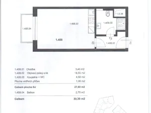 Pronájem bytu 1+kk, Olomouc, Wolkerova, 30 m2