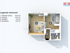 Pronájem bytu 1+1, Ústí nad Labem - Mojžíř, Peškova, 32 m2