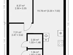Pronájem bytu 2+kk, Beroun, 42 m2