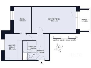 Pronájem bytu 2+1, České Budějovice, Průběžná, 49 m2