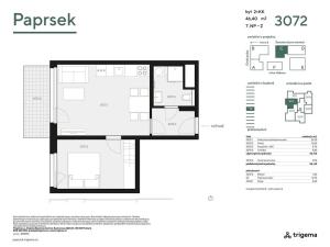Pronájem bytu 2+kk, Praha - Stodůlky, Hábova, 50 m2
