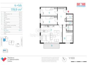 Pronájem bytu 4+kk, Praha - Veleslavín, Pod dvorem, 112 m2
