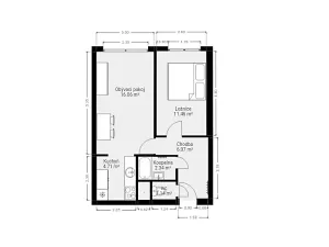 Pronájem bytu 2+kk, Praha - Čimice, Vaňkova, 45 m2