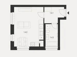 Prodej bytu 1+kk, Dobřany, Ústavní, 37 m2