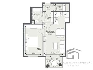 Pronájem bytu 2+kk, Kladno, 48 m2