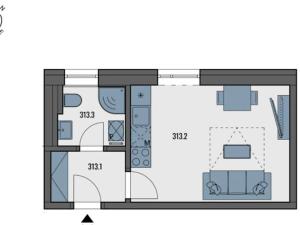 Pronájem bytu 1+kk, Tuchoměřice, V Kněžívce, 22 m2