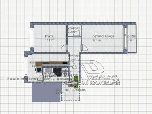 Pronájem bytu 2+1, České Budějovice, Třebízského, 64 m2