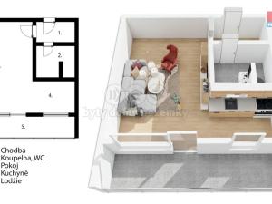 Prodej bytu 1+1, Chrudim, U Stadionu, 29 m2