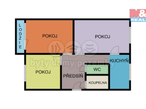Prodej bytu 3+1, Lanškroun - Žichlínské Předměstí, B. Martinů, 74 m2