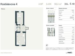 Prodej bytu 2+kk, Praha - Nusle, Rostislavova, 57 m2