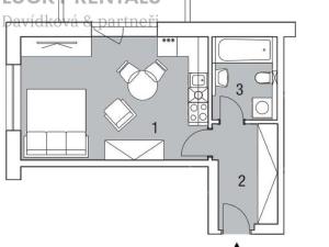 Pronájem bytu 1+kk, Praha - Hloubětín, Za černým mostem, 32 m2