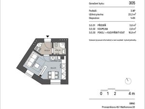 Pronájem bytu 1+kk, Brno, Mathonova, 23 m2