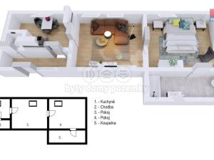 Prodej bytu 2+1, Lom, Husova, 60 m2
