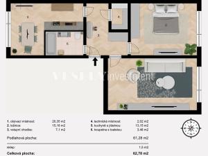 Prodej bytu 2+1, Strakonice, Heydukova, 63 m2