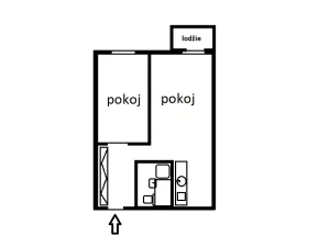 Pronájem bytu 2+kk, Praha - Střížkov, Teplická, 43 m2