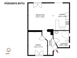 Pronájem bytu 2+kk, Praha - Chodov, Dunovského, 61 m2