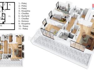Pronájem bytu 4+kk, Horoměřice, Karla IV., 117 m2