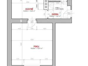 Pronájem bytu 1+1, Děčín, Kamenická, 41 m2
