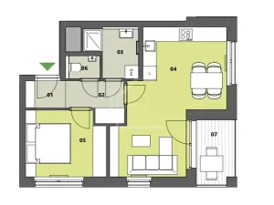 Pronájem bytu 2+kk, Praha - Strašnice, Na palouku, 50 m2