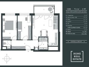 Pronájem bytu 3+kk, Praha - Stodůlky, Toufarova, 73 m2