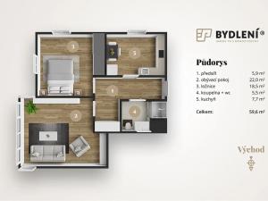 Prodej bytu 2+1, Teplice, Klášterského, 60 m2