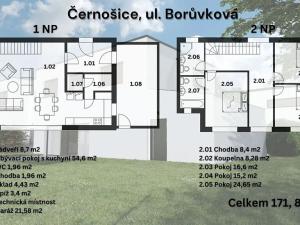 Prodej rodinného domu, Černošice, Borůvková, 172 m2