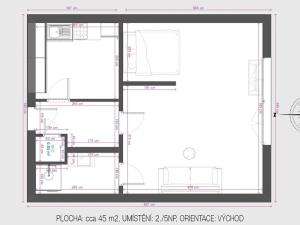 Pronájem bytu 1+1, Praha - Holešovice, Osadní, 47 m2