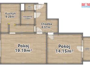Prodej bytu 2+1, Sedlčany, U Háječku, 52 m2