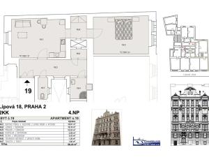 Pronájem bytu 2+kk, Praha - Nové Město, Lípová, 58 m2