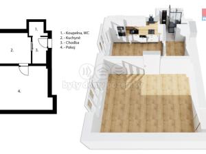 Prodej bytu 1+1, Brno - Staré Brno, Schovaná, 37 m2