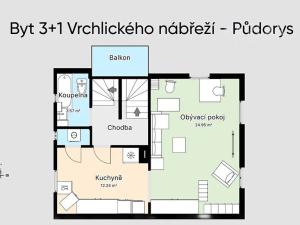 Prodej bytu 3+1, České Budějovice, Vrchlického nábř., 124 m2