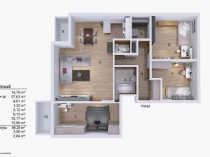 Prodej bytu 4+kk, Praha - Kolovraty, Kupkova, 103 m2