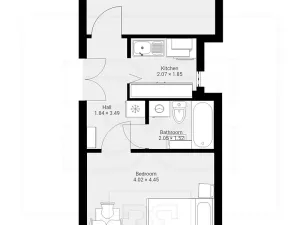 Pronájem bytu 2+1, Praha - Košíře, Pod školou, 46 m2