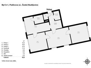 Prodej bytu 3+1, České Budějovice, Puklicova, 64 m2
