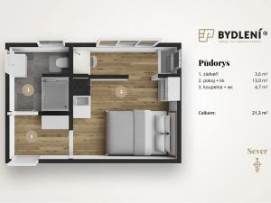 Prodej bytu 1+kk, Praha - Střížkov, Děčínská, 23 m2
