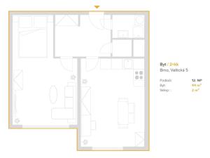 Prodej bytu 2+kk, Brno, Valtická, 44 m2