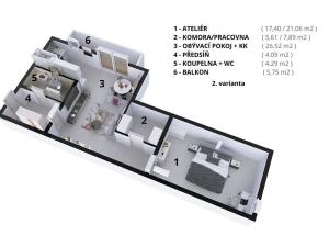 Pronájem bytu 2+kk, Drahanovice, 58 m2